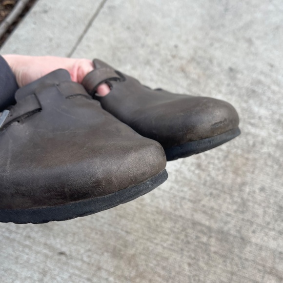 Birkenstock Boston Clogs Leather Grey/Brown- oiled size 45 or 12
